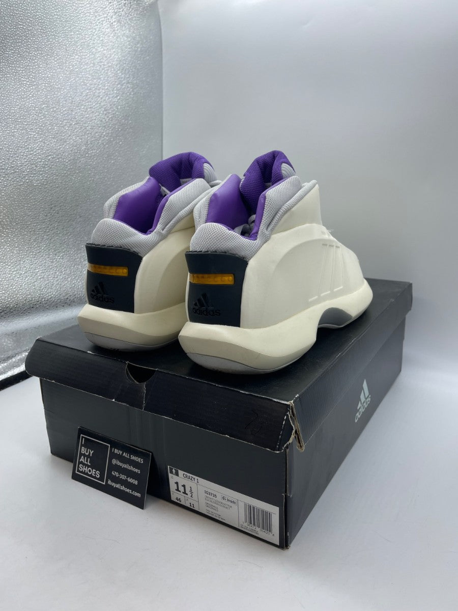 adidas Crazy 1 Cream White Active Purple 11.5 (Moderately Worn Pre-Owned) - Image 5