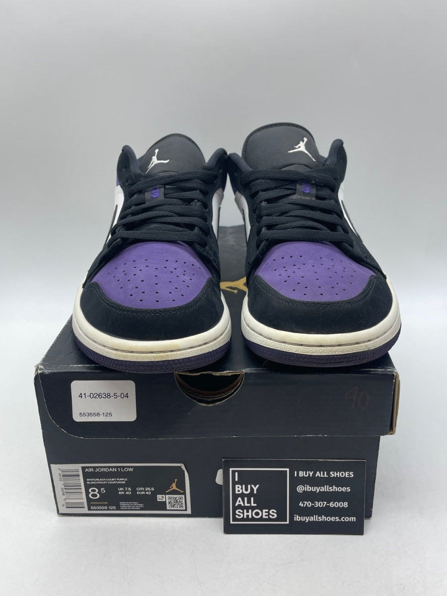 Jordan 1 Low Court Purple 8.5 (Moderately Worn Pre-Owned) - Image 2