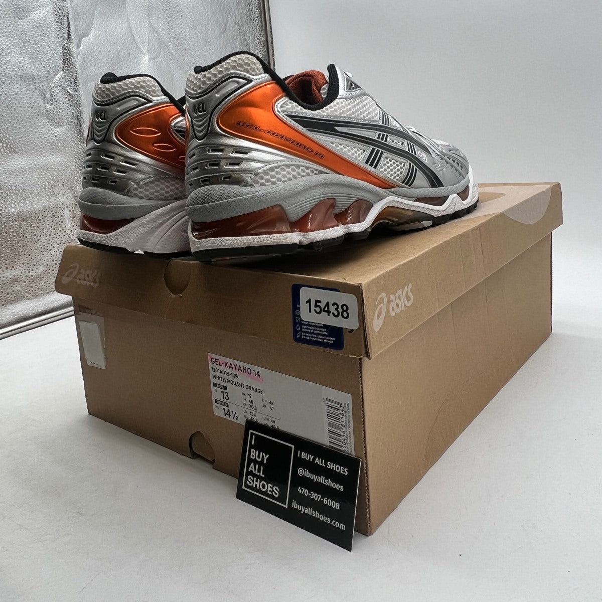 ASICS Gel-Kayano 14 White Piquant Orange - Image 5