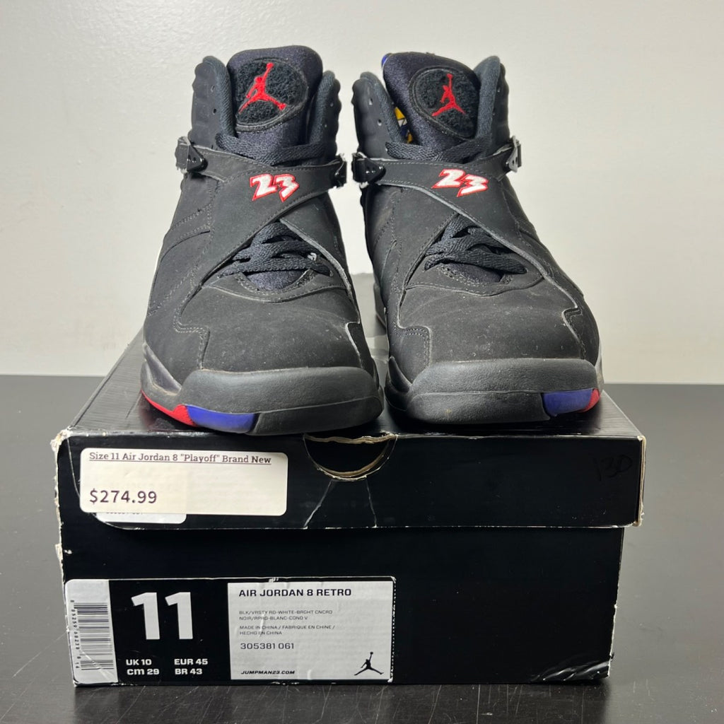 Jordan 8 Retro Playoffs (2013) 11 (Moderately Worn Pre-Owned)JordanBlack/True Red-White - Image 2