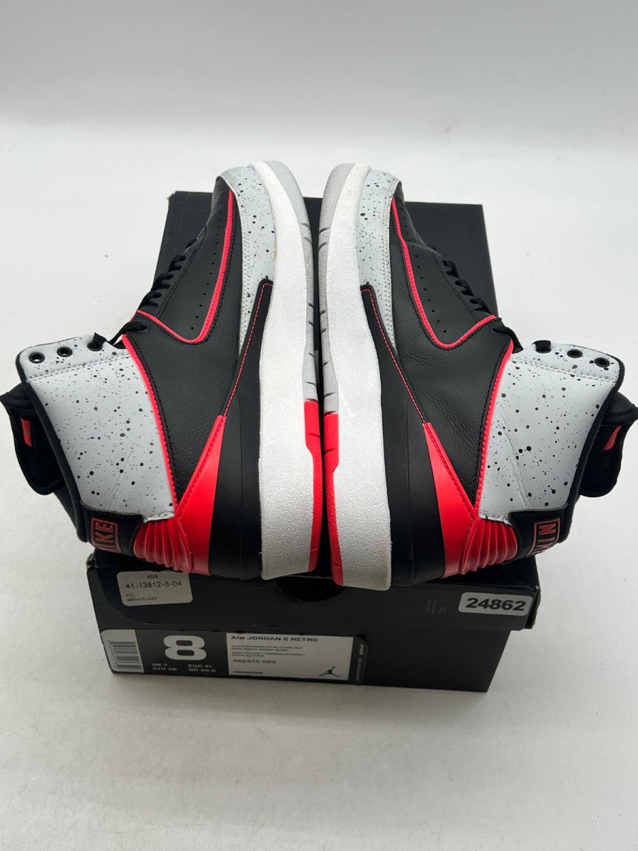 Jordan 2 Retro Infrared Cement 8 (Lightly Worn Pre-Owned)JordanBlack/Infrared 23-Pure Platinum-White - Image 9