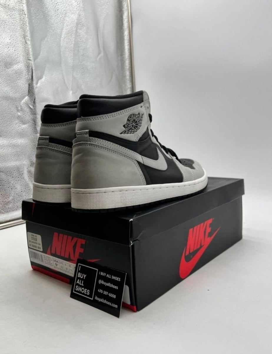 Jordan 1 Retro High Shadow 2.0 9.5 (Heavily Worn Pre-Owned)JordanBlack/White-Light Smoke Grey - Image 5