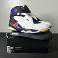 Jordan 8 Retro Three Peat 10 (New Pre-Owned)JordanWhite/Infrared 23-Black-Bright Concord - Image 1