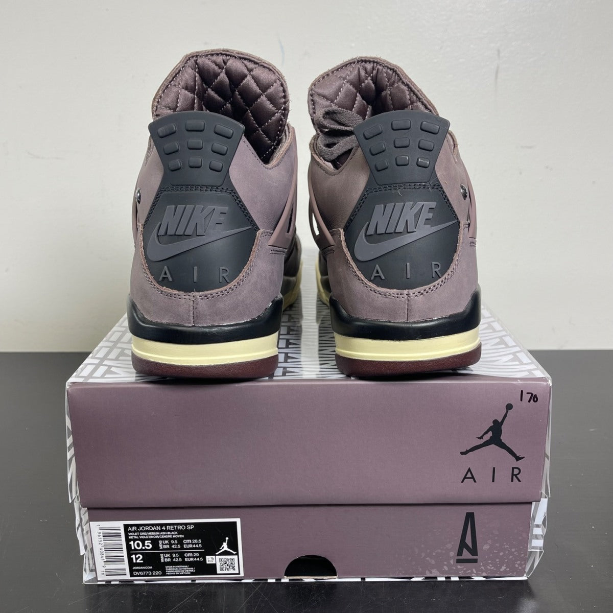 Jordan 4 Retro SP A Ma Maniére Violet Ore 10.5 (Moderately Worn Pre-Owned)JordanViolet Ore/Medium Ash-Black-Muslin-Burgundy Crush - Image 4