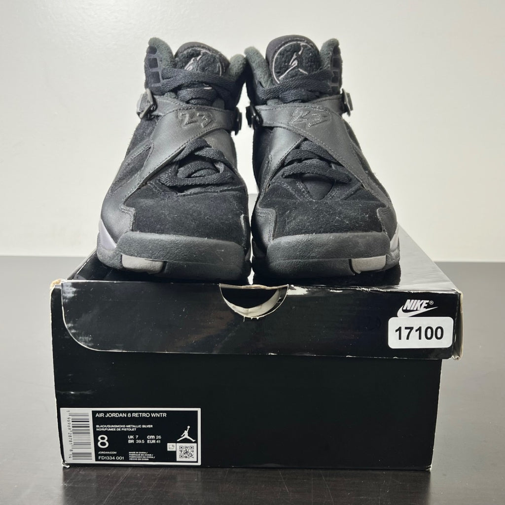 Jordan 8 Retro Winterized Gunsmoke 8 (Moderately Worn Pre-Owned)JordanBlack/Gunsmoke-Metallic Silver - Image 2