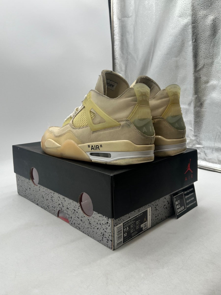 Jordan 4 Retro Off-White Sail (Women's) 11.5W (Moderately Worn Pre-Owned) - Image 4