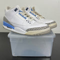 Jordan 3 Retro UNC (2020) 10.5 (Moderately Worn Pre-Owned)JordanWhite/Valor Blue-Tech Grey - Image 1