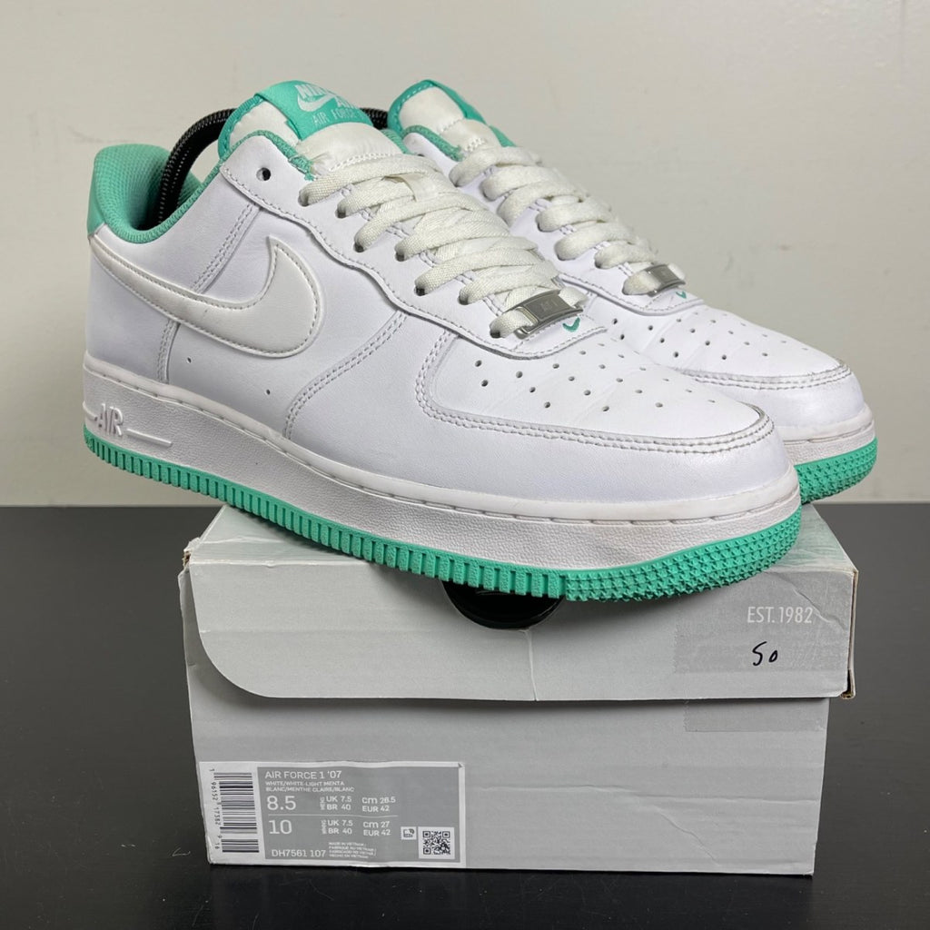 Nike Air Force 1 Low '07 White Light Menta 8.5 (Moderately Worn Pre-Owned)NikeWhite/Light Menta/White - Image 1