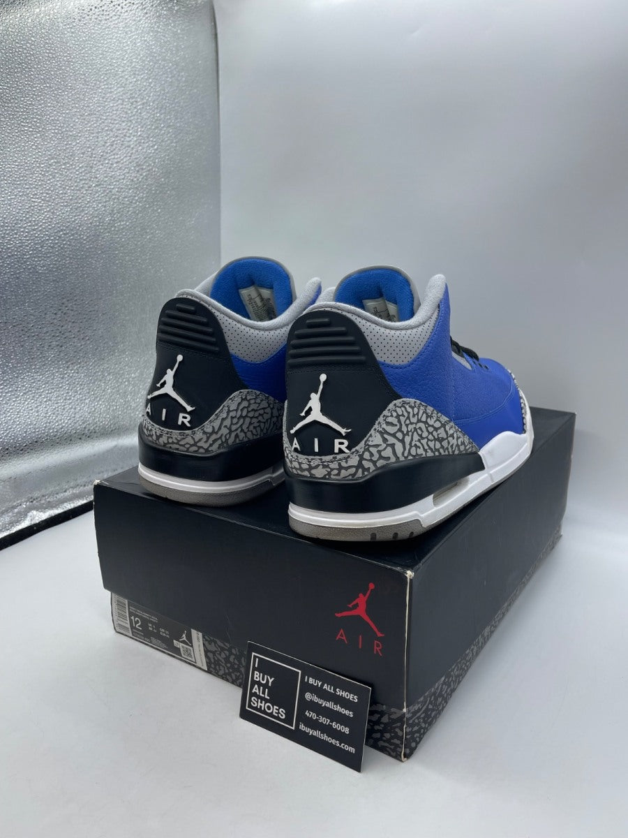 Jordan 3 Retro Varsity Royal Cement 12 (Moderately Worn Pre-Owned) - Image 5