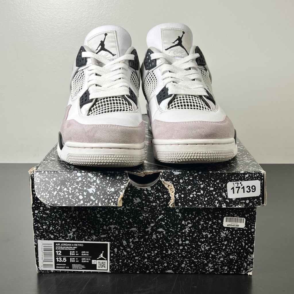 Jordan 4 Retro Military Black 12 (Moderately Worn Pre-Owned)JordanWhite/Black-Neutral Grey - Image 2