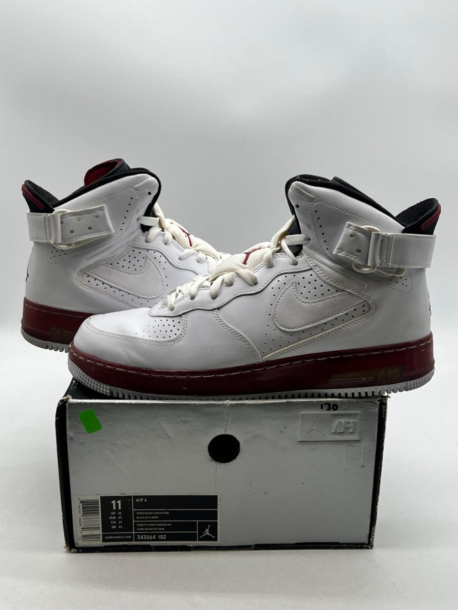 Jordan Fusion 6 Varsity White Red 11 (Moderately Worn Pre-Owned)JordanWhite/Black-Varsity Red - Image 1
