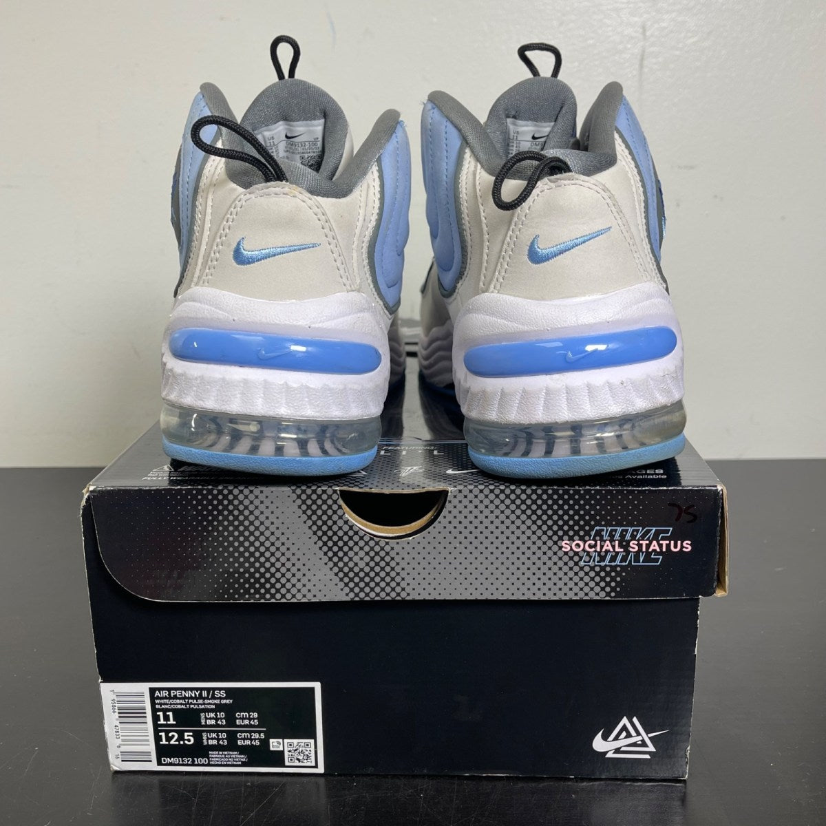 Nike Air Penny 2 Social Status Playground University Blue 11 (Moderately Worn Pre-Owned)NikeSail/University Blue-White-Black - Image 4