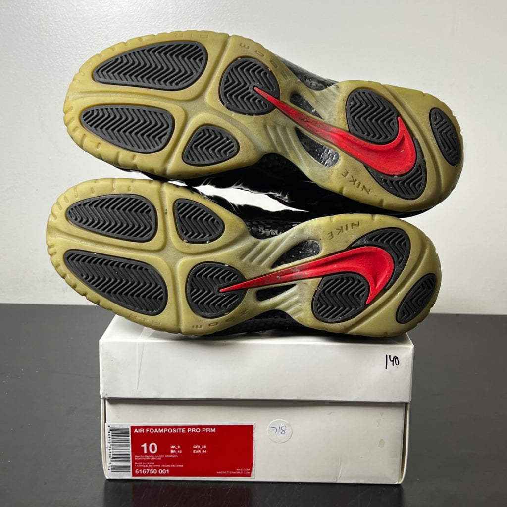 Nike Air Foamposite Pro Yeezy 10 (Lightly Worn Pre-Owned)NikeBlack/Laser Crimson - Image 6
