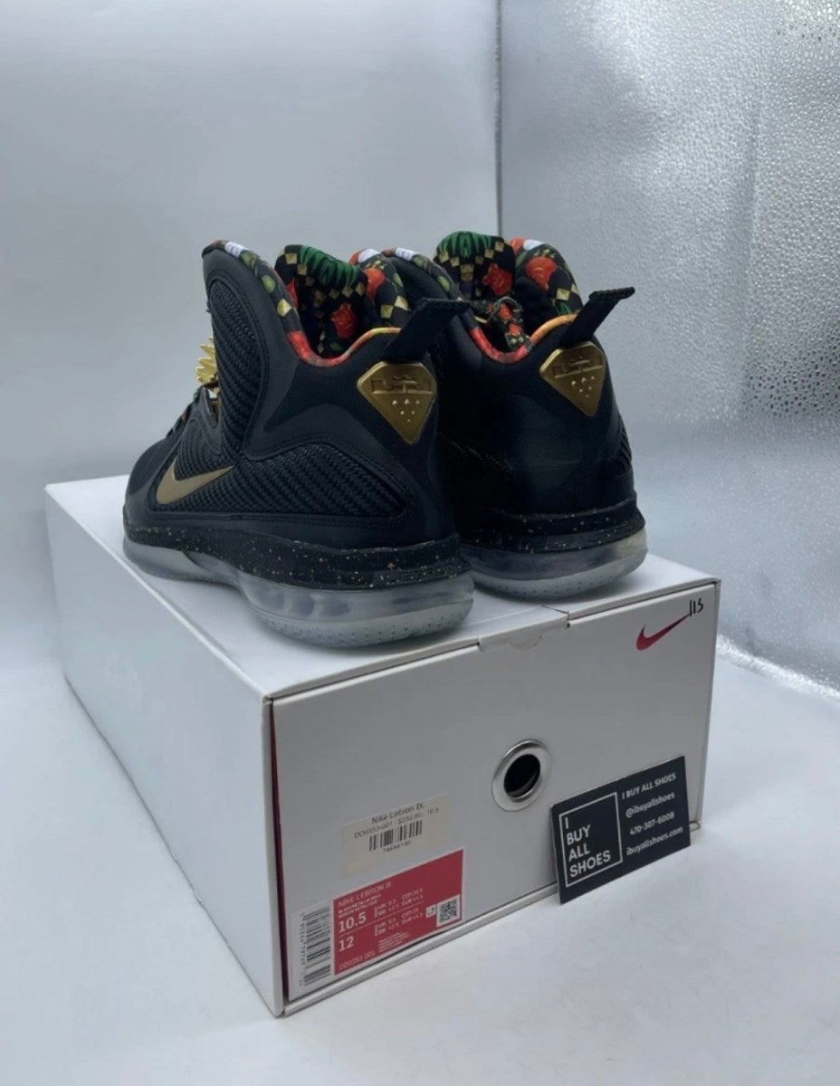 Nike LeBron 9 Watch the Throne (2022) 10.5 (Lightly Worn Pre-Owned)NikeBlack/Metallic Gold - Image 6