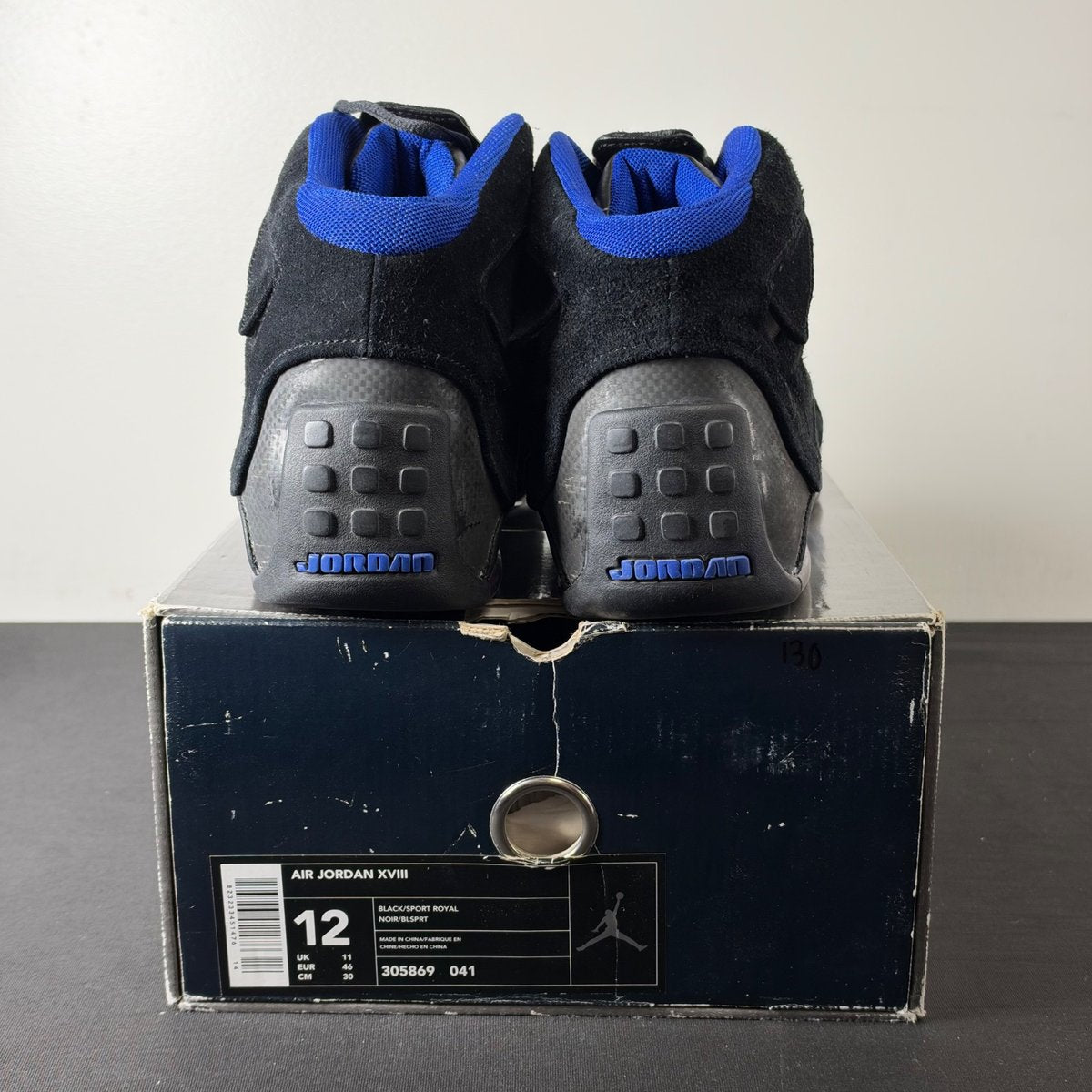 Jordan 18 OG Black Sport Royal (2003) (Size 12) - aux