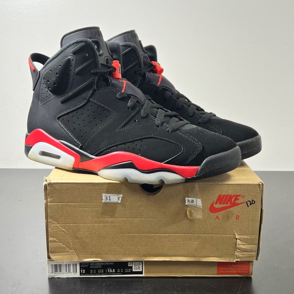 Jordan 6 Retro Infrared Salesman 12 (Lightly Worn Pre-Owned)JordanBlack/Infrared - Image 1