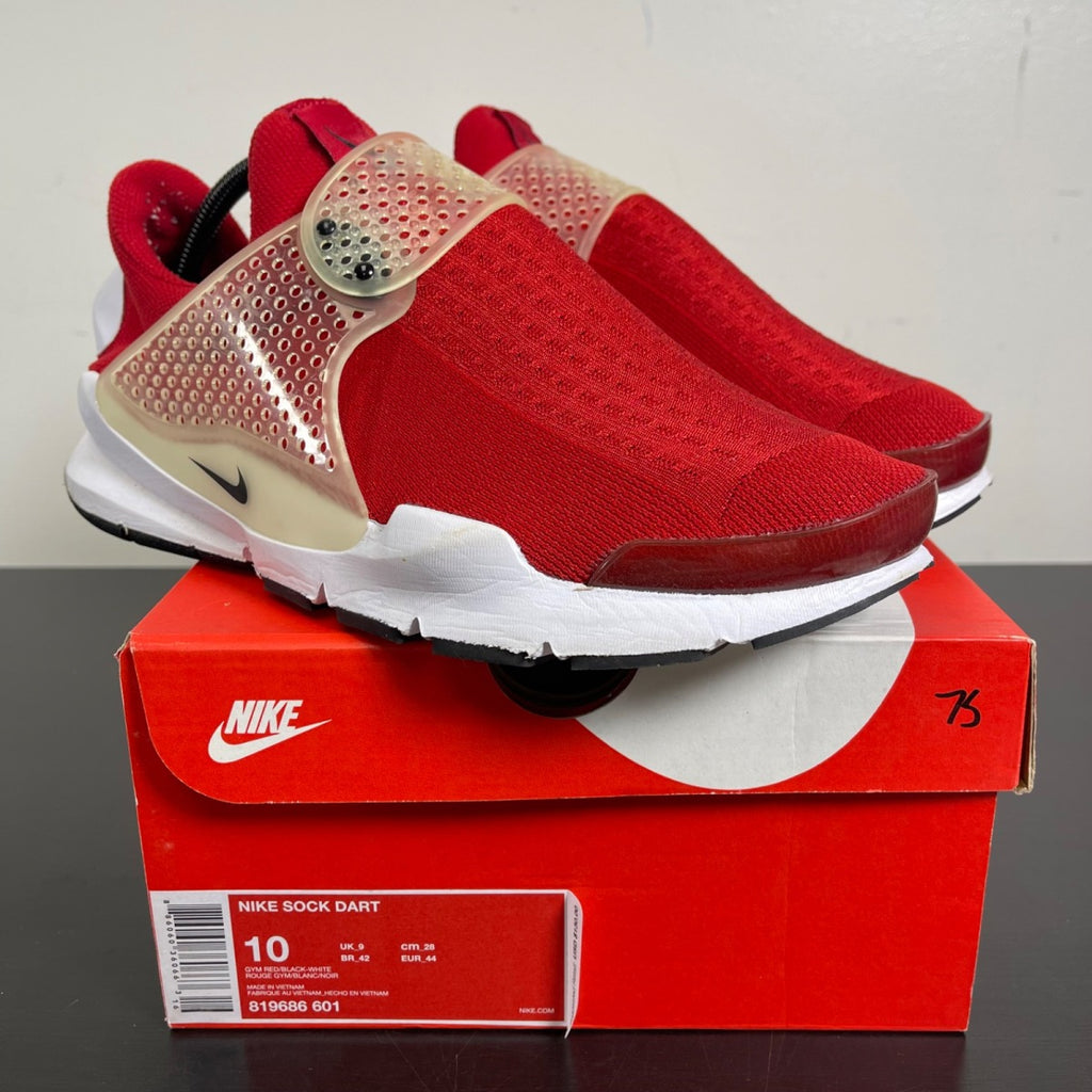 Nike Sock Dart Gym Red 10 (Moderately Worn Pre-Owned)NikeGym Red/White - Image 1