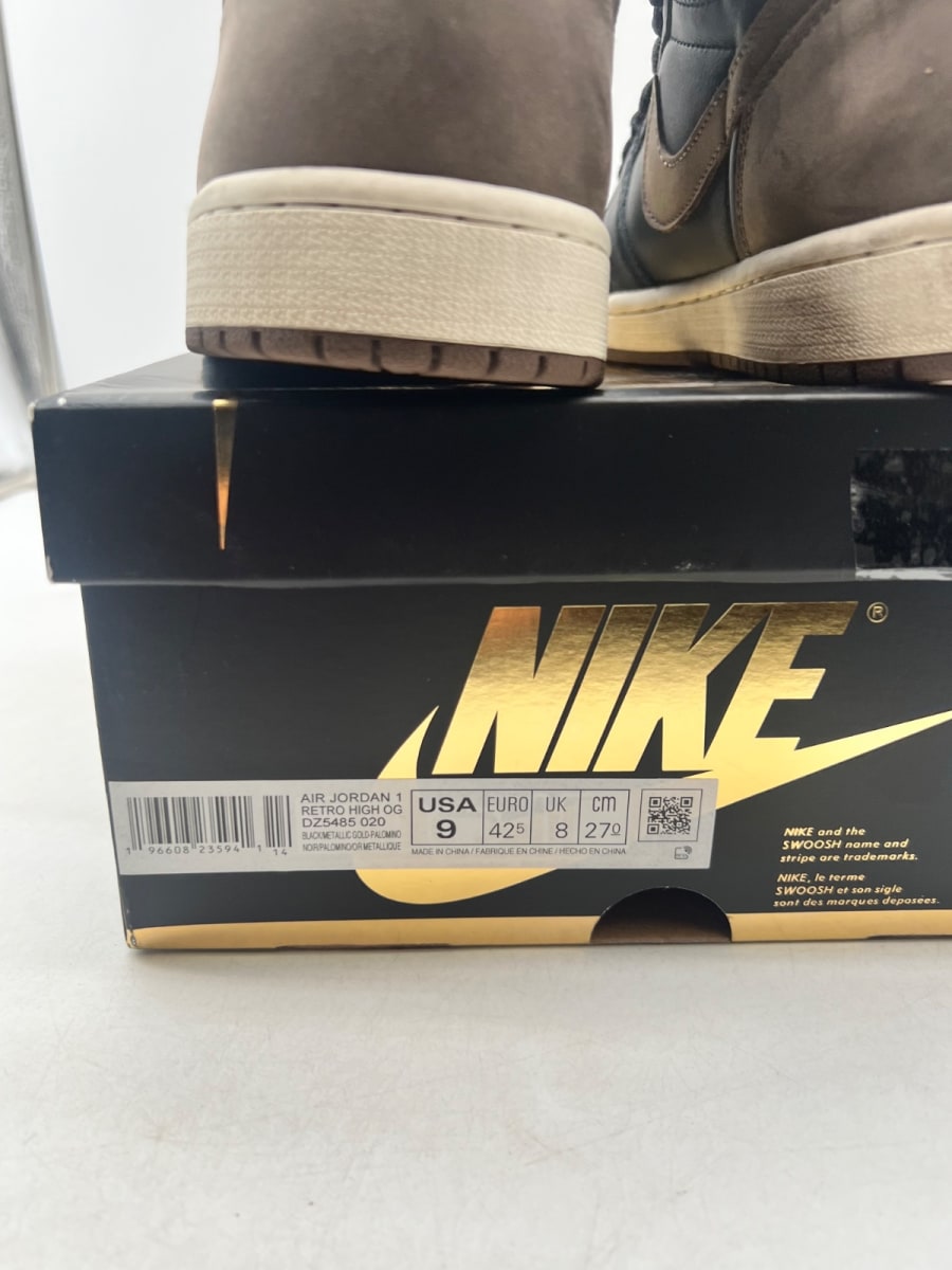 Jordan 1 Retro High OG Palomino 9 (Moderately Worn Pre-Owned)JordanBlack/Metallic Gold/Palomino/Sail - Image 4