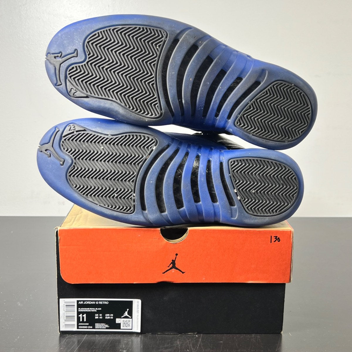 Jordan 12 Retro Black Game Royal 11 (Moderately Worn Pre-Owned)JordanBlack/Game Royal-Black - Image 6