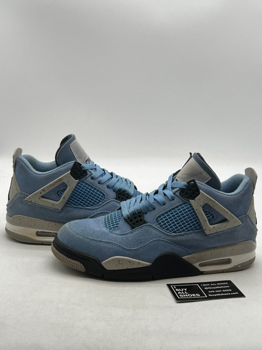 Jordan 4 Retro University Blue 10 (Moderately Worn Pre-Owned) - Image 1