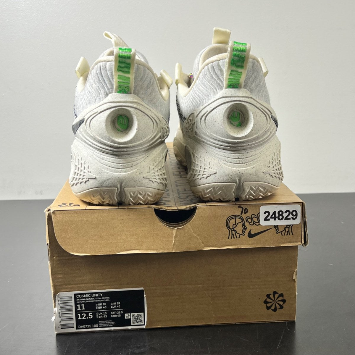 Nike Cosmic Unity Natural Grey 11 (Lightly Worn Pre-Owned)NikeNatural/Natural-Total Orange-Green Glow - Image 4