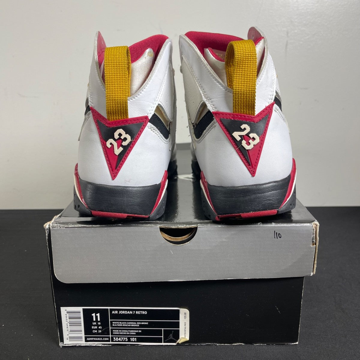 Air Jordan 7 Retro 'Cardinal' 2006 11 (Moderately Worn Pre-Owned)Air JordanWhite/Black-Cardinal Red-Bronze