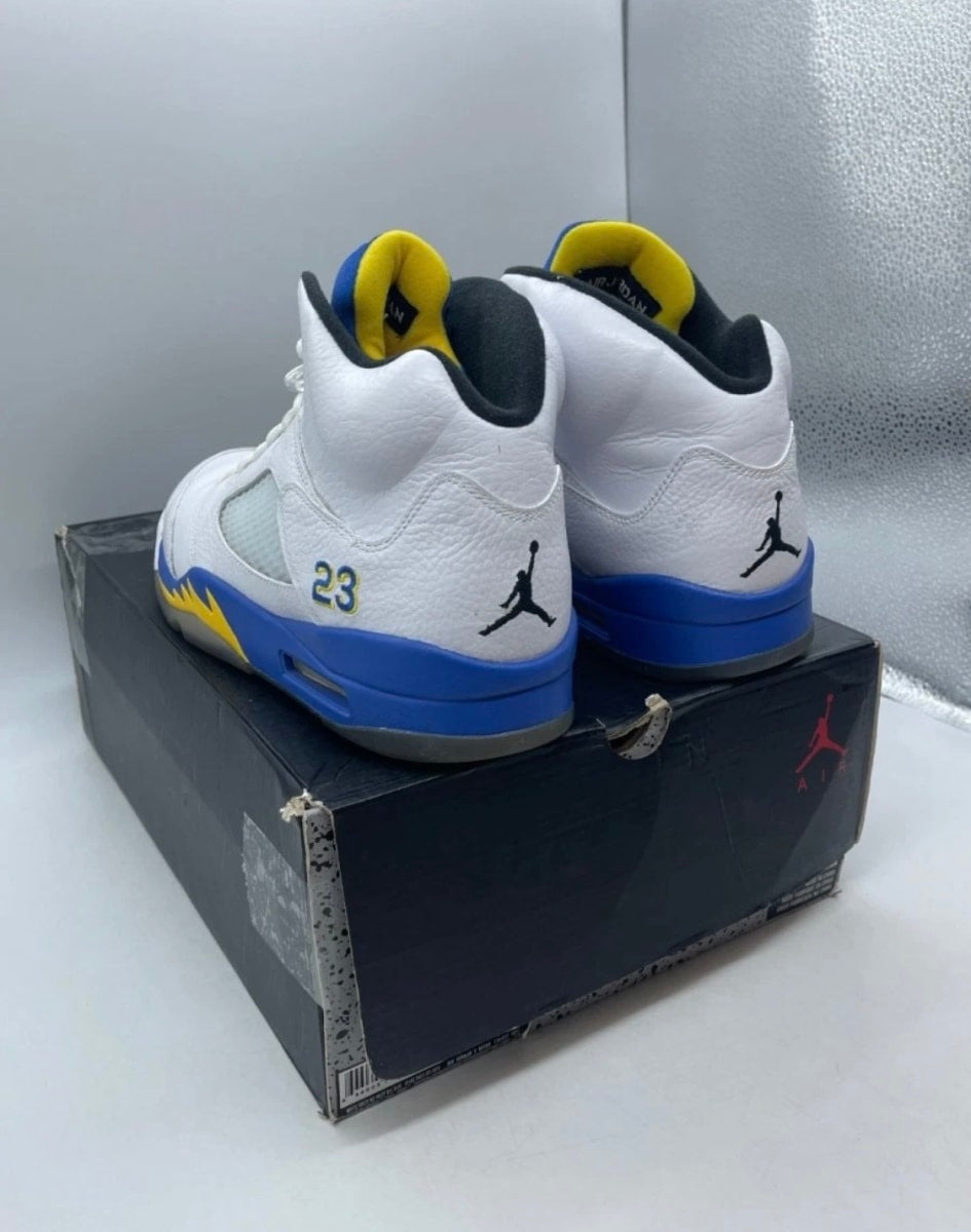 Jordan 5 Retro Laney (2013) 10 (Heavily Worn Pre-Owned)JordanWhite/Varsity Maize-Varsity Royal-Black - Image 4