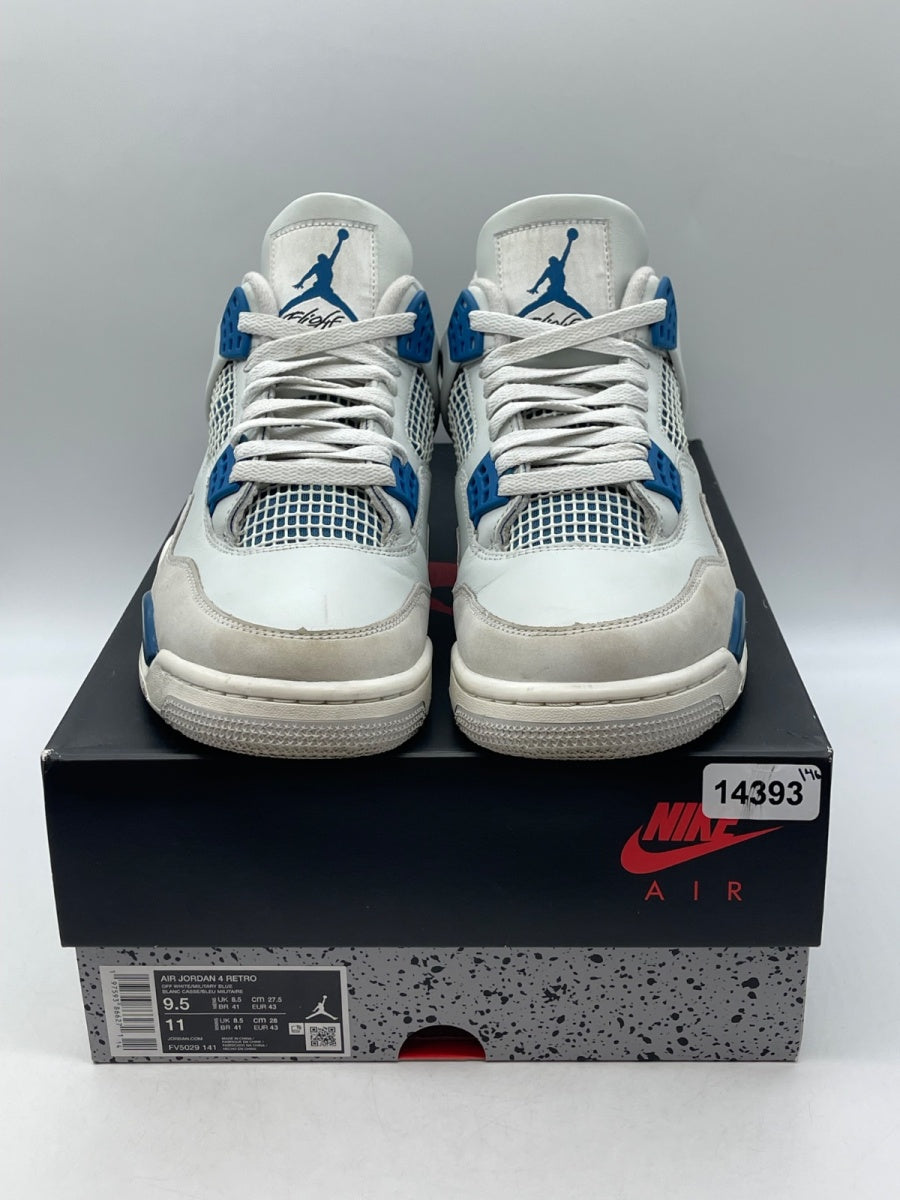 Jordan 4 Retro Military Blue (2024) 9.5 (Moderately Worn Pre-Owned)JordanOff-White/Military Blue/Neutral Grey - Image 2