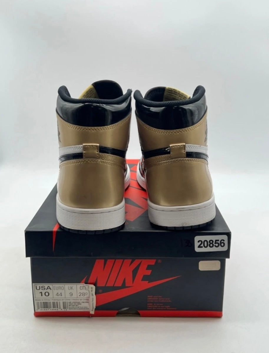 Jordan 1 Retro High NRG Patent Gold Toe 10 (Moderately Worn Pre-Owned)JordanBlack/Metallic Gold-Summit White - Image 3
