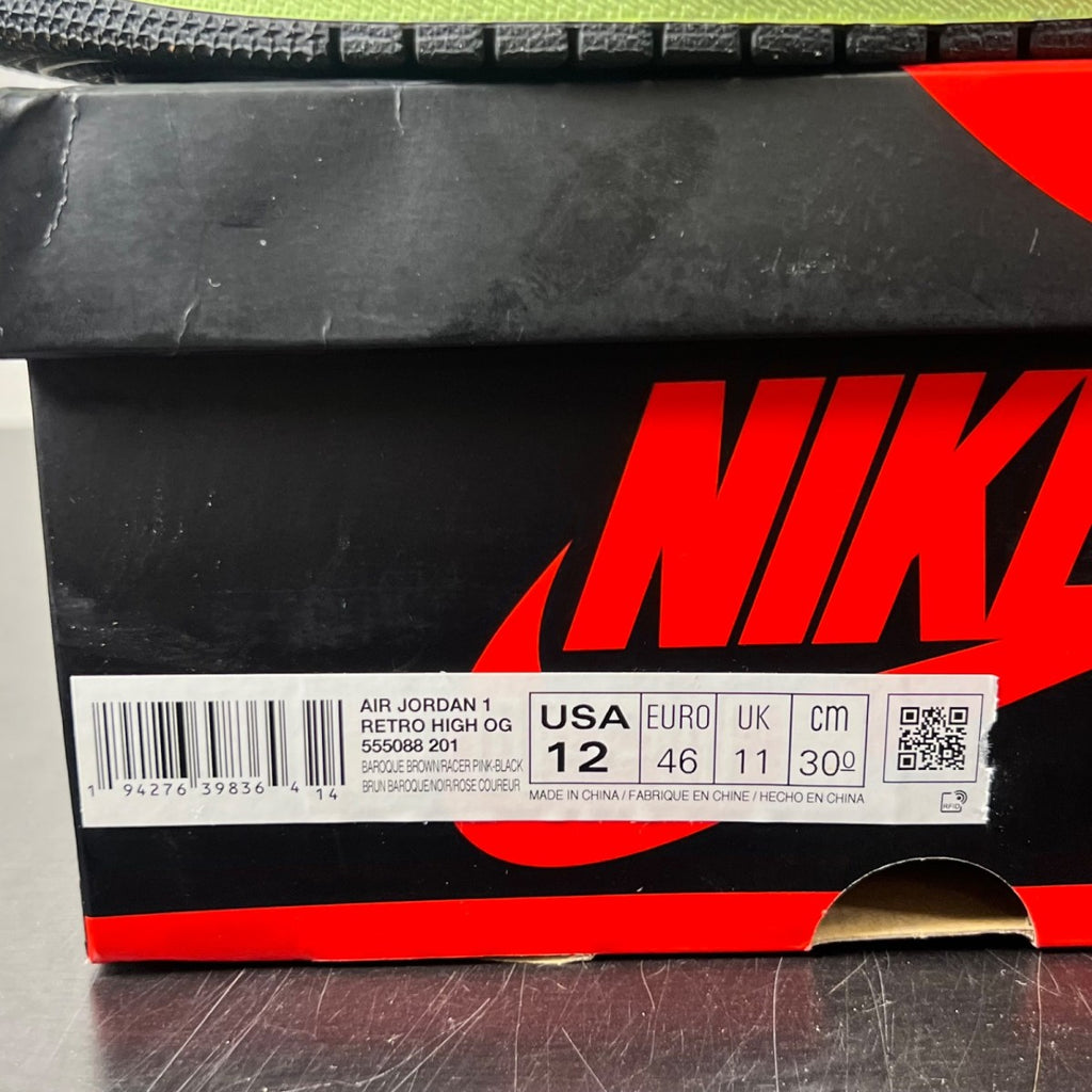 Jordan 1 Retro High Tokyo Bio Hack 12 (Lightly Worn Pre-Owned)JordanBaroque Brown/Black-Laser Orange-Racer Pink - Image 4