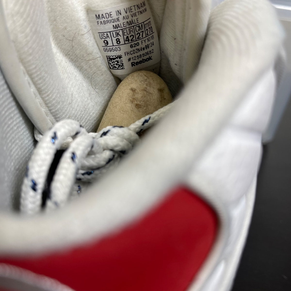 Reebok Question Mid Red Toe 25th Anniversary 9 (Moderately Worn Pre-Owned)ReebokWhite/White-Red - Image 6