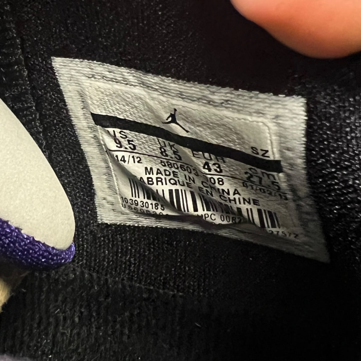 Jordan Son of Mars Low Black Grape 9.5 (New Pre-Owned)JordanBlack/Grape Ice-White - Image 7