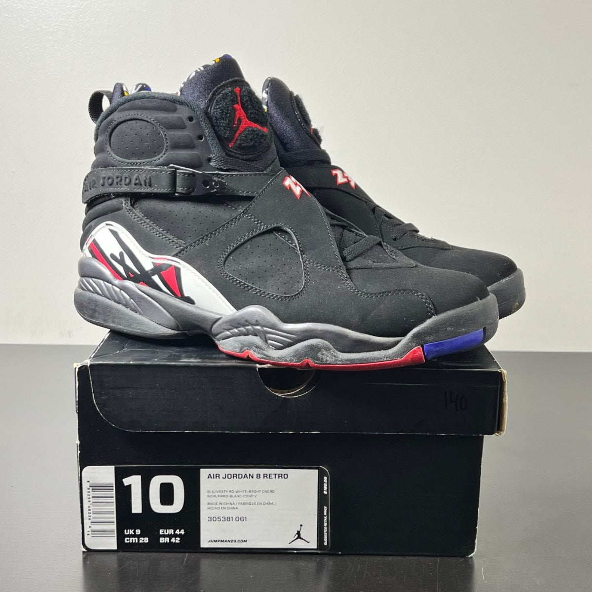 Jordan 8 Retro Playoffs (2013) 10 (Lightly Worn Pre-Owned)JordanBlack/True Red-White - Image 1