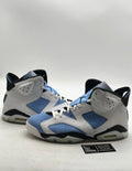Jordan 6 Retro UNC White 13 (Moderately Worn Pre-Owned)JordanUniversity Blue/White/College Navy/Black - Image 1
