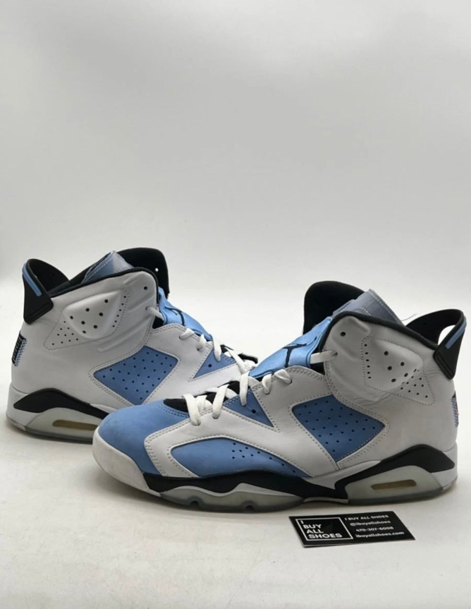 Jordan 6 Retro UNC White 13 (Moderately Worn Pre-Owned)JordanUniversity Blue/White/College Navy/Black - Image 1