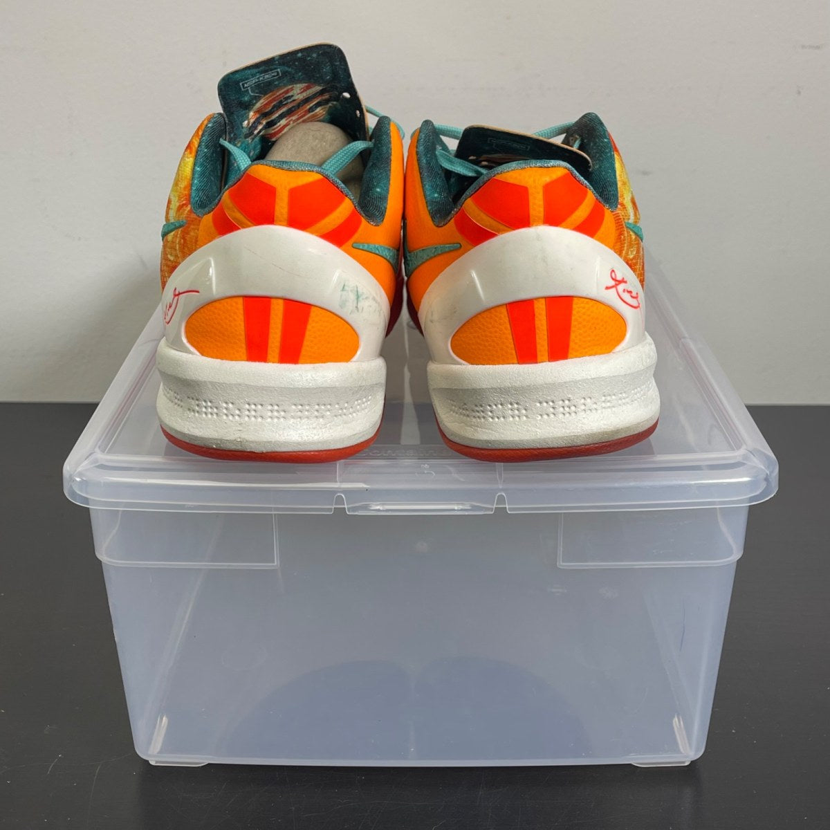 Nike Kobe 8 All-Star (2013) (GS) 6Y (Moderately Worn Pre-Owned)NikeBright Citrus/Sport Turquoise-Total Crimson - Image 4