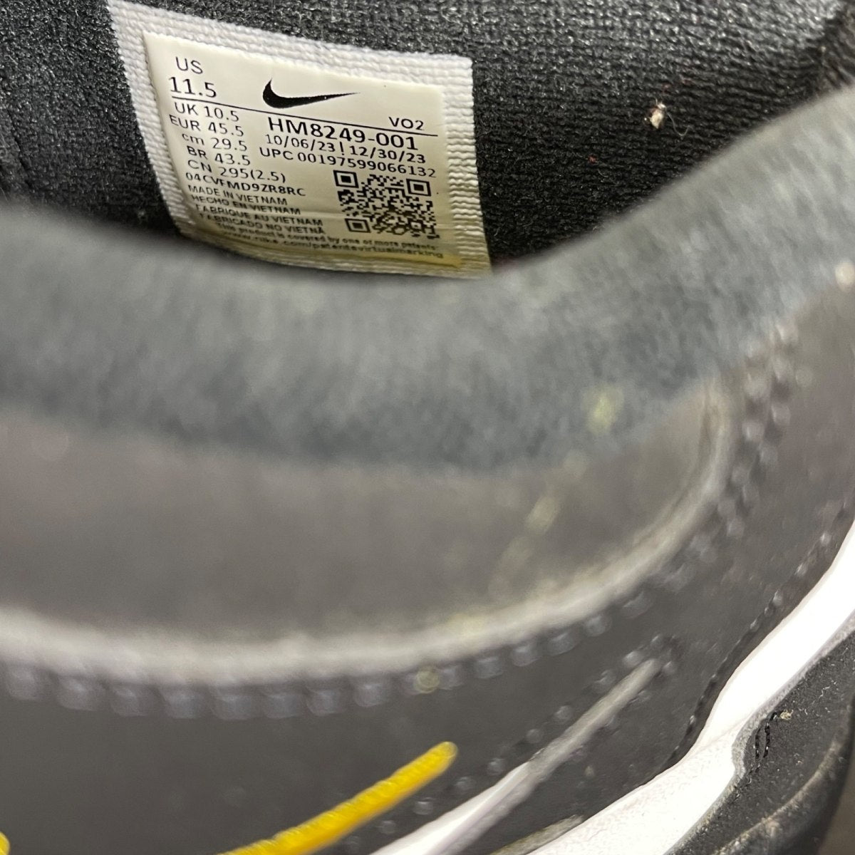 Nike Air DT Max '96 Black White (2024) 11.5 (Moderately Worn Pre-Owned)NikeBlack/White/Varsity Maize - Image 6