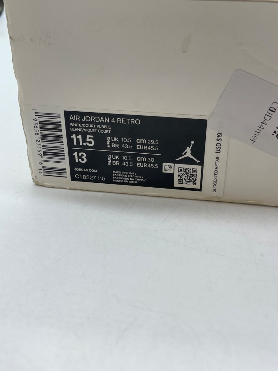 Jordan 4 Retro Metallic Purple 11.5 (Moderately Worn Pre-Owned) - Image 9