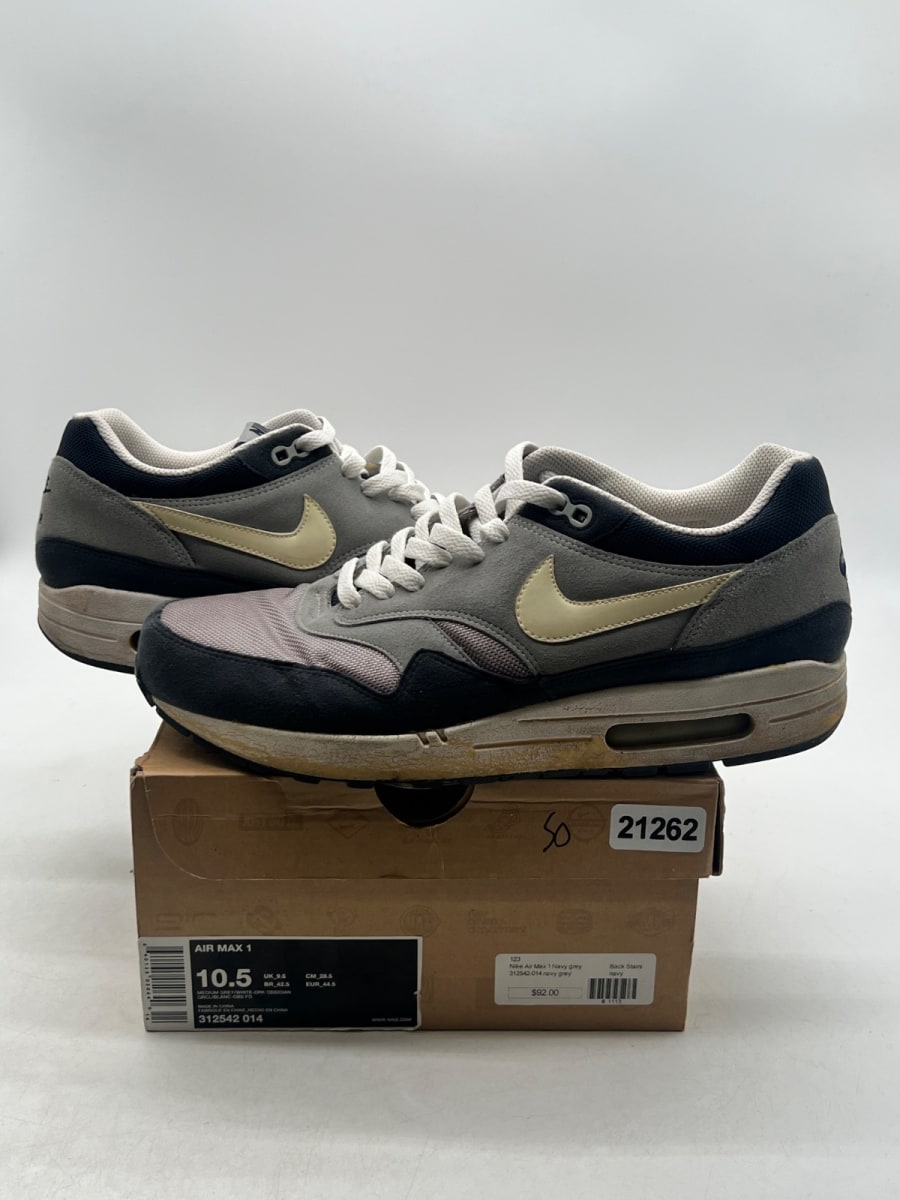 Nike Air Max 1 'Dark Grey Obsidian' 10.5 (Moderately Worn Pre-Owned) - Image 1
