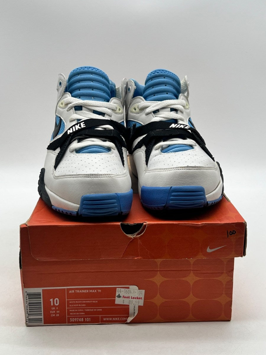 Nike Air Trainer Max 91 White Black Uni Blue 10 (Moderately Worn Pre-Owned)NikeWhite/Black-University Blue - Image 2
