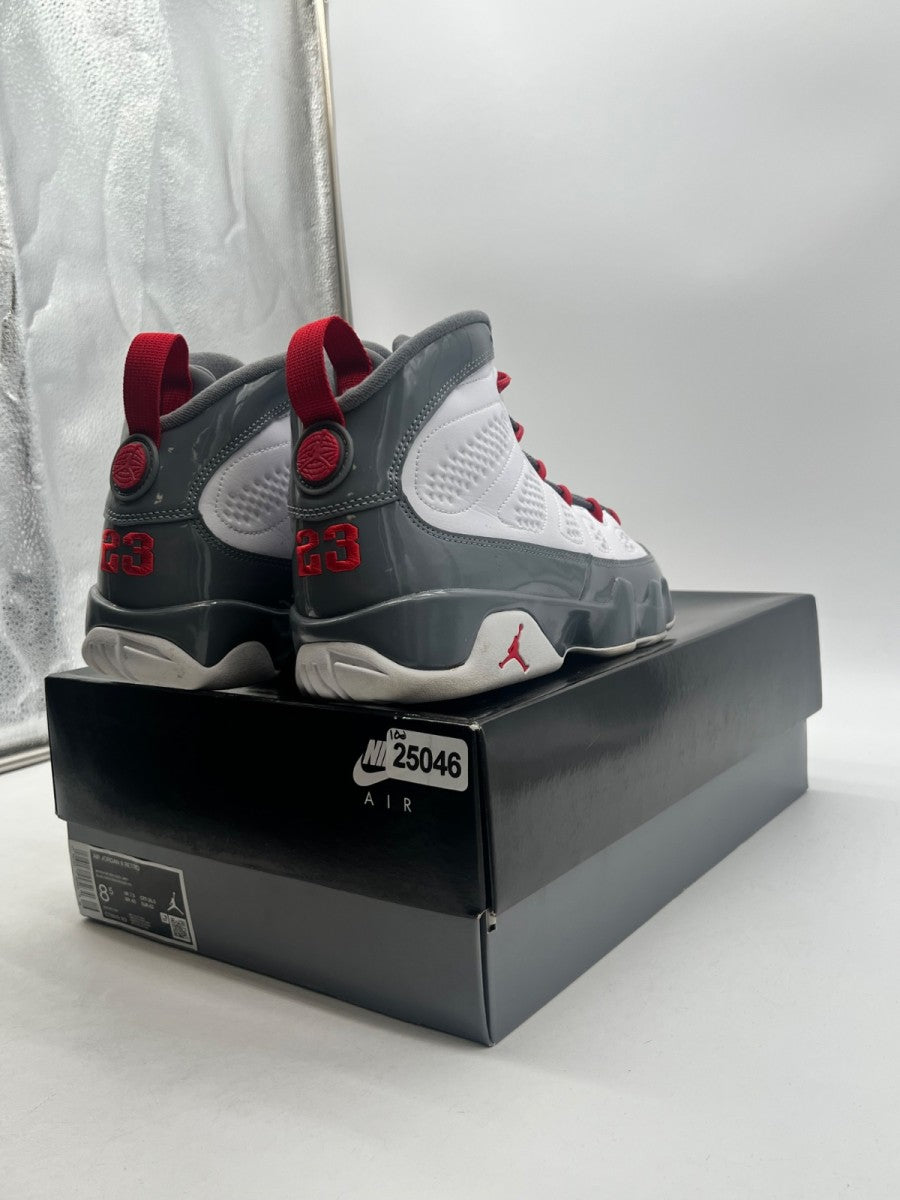Jordan 9 Retro Fire Red 8.5 (Moderately Worn Pre-Owned)JordanWhite/Fire Red/Cool Grey - Image 5