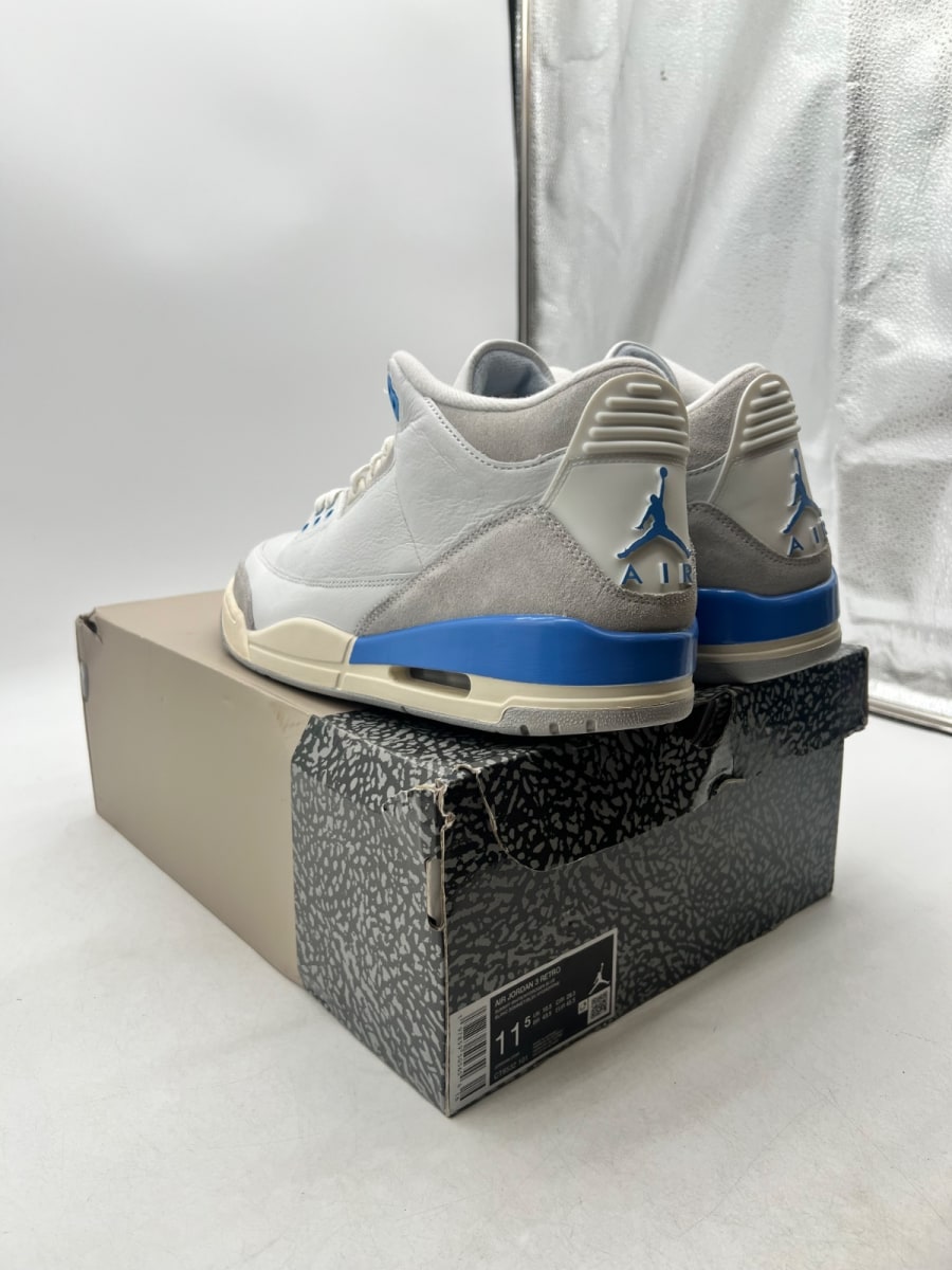 Jordan 3 Retro Lucky Shorts 11.5 (Moderately Worn Pre-Owned)JordanSummit White/Hydrogen Blue-Legend Blue-Photon Dust-Pure Platinum-Sail - Image 6