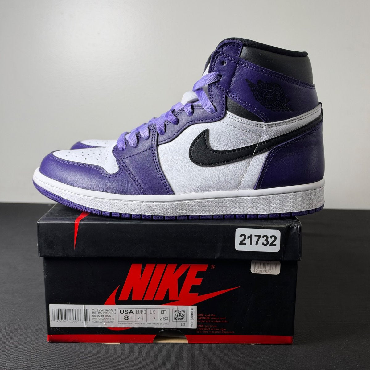 Jordan 1 Retro High Court Purple White (Size 8) - Image 3