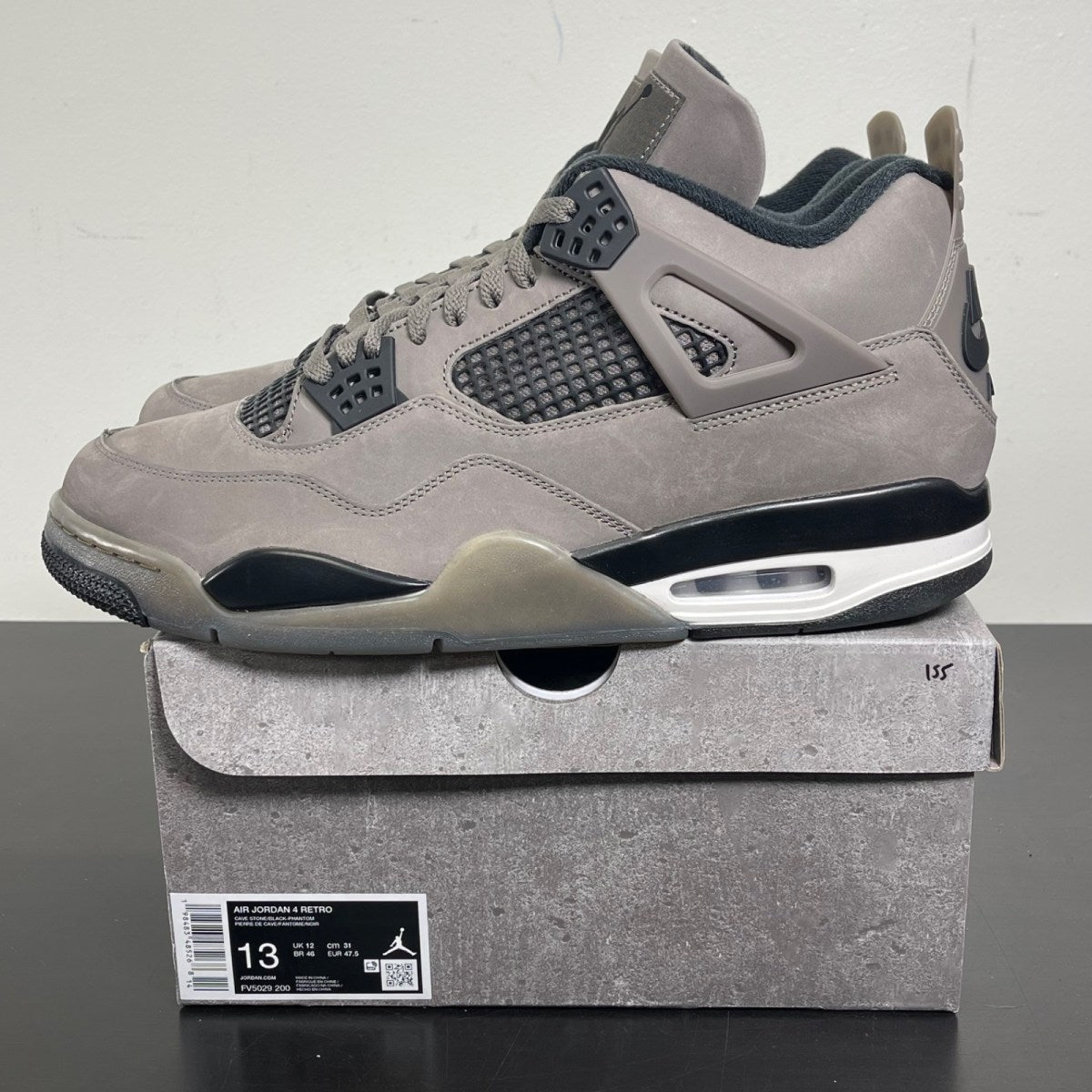 Jordan 4 Retro Cave Stone 13 (Moderately Worn Pre-Owned)JordanCave Stone/Black/Moon Particle - Image 3