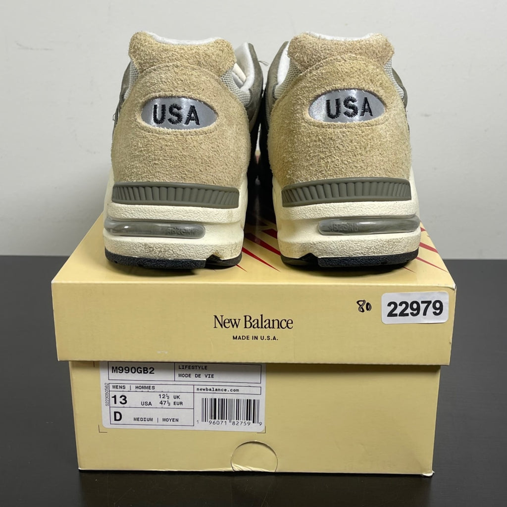 New Balance 990v2 MiUSA Grey Tan 13 (Moderately Worn Pre-Owned)New BalanceGrey/Tan - Image 4