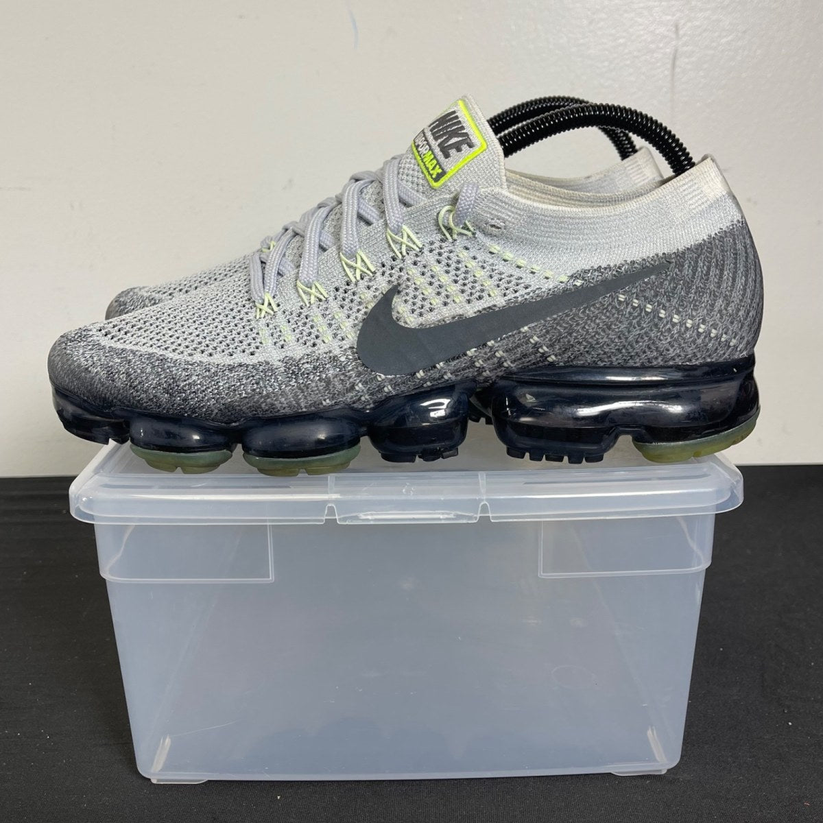 Nike Air VaporMax Grey Neon 9.5 (Moderately Worn Pre-Owned)NikePure Platinum/Anthracite-White-Dark Grey - Image 3