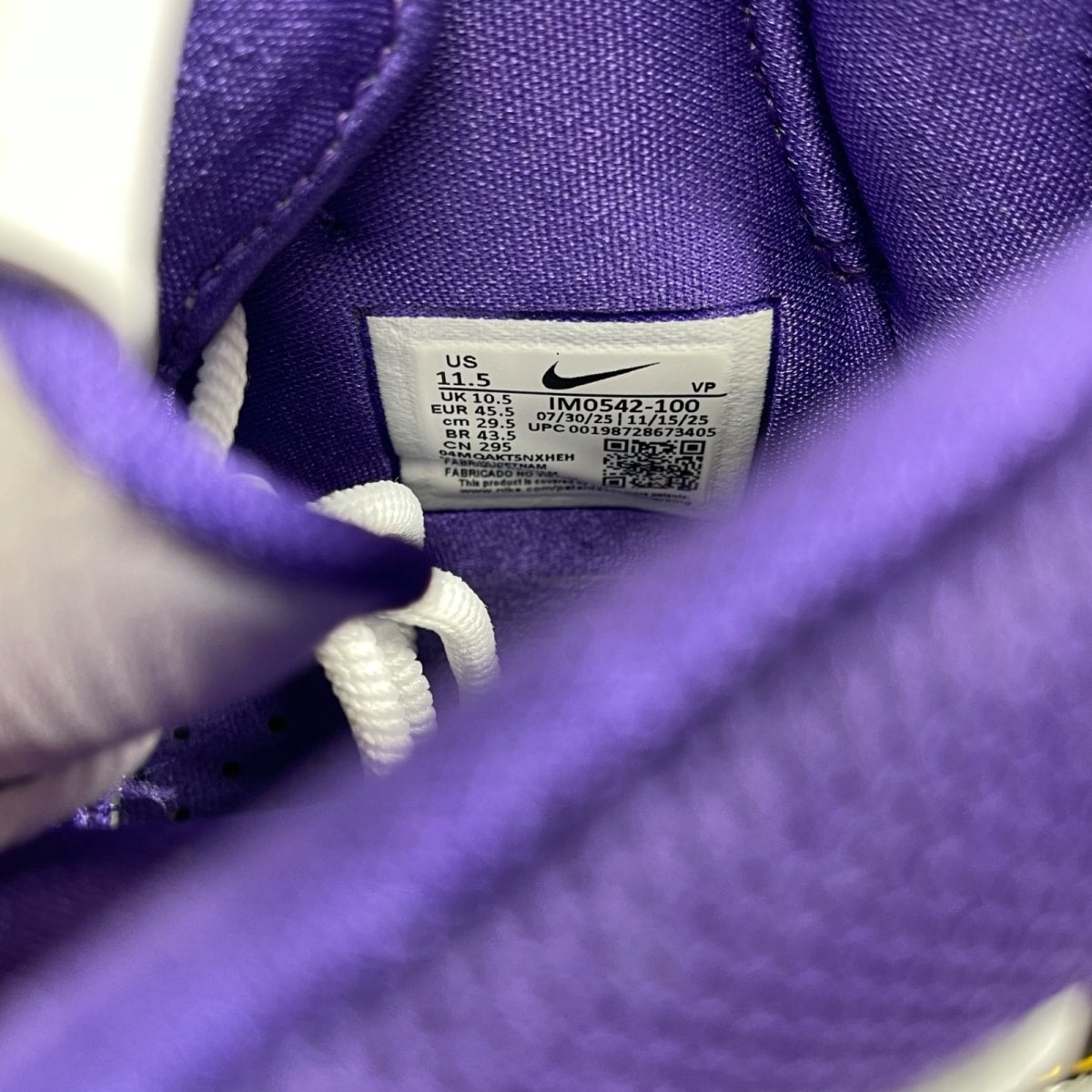 Nike Kobe 1 Protro 81 Pt Game (2026) 11.5 (Moderately Worn Pre-Owned)NikeWhite/Black/Court Purple - Image 6