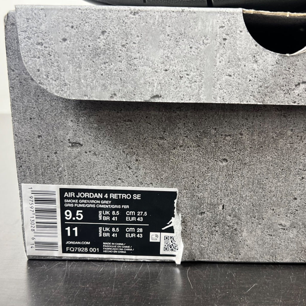 Jordan 4 Retro SE Paris Olympics Wet Cement 9.5 (Lightly Worn Pre-Owned)JordanSmoke Grey/Iron Grey/Cement Grey/Particle Grey - Image 6