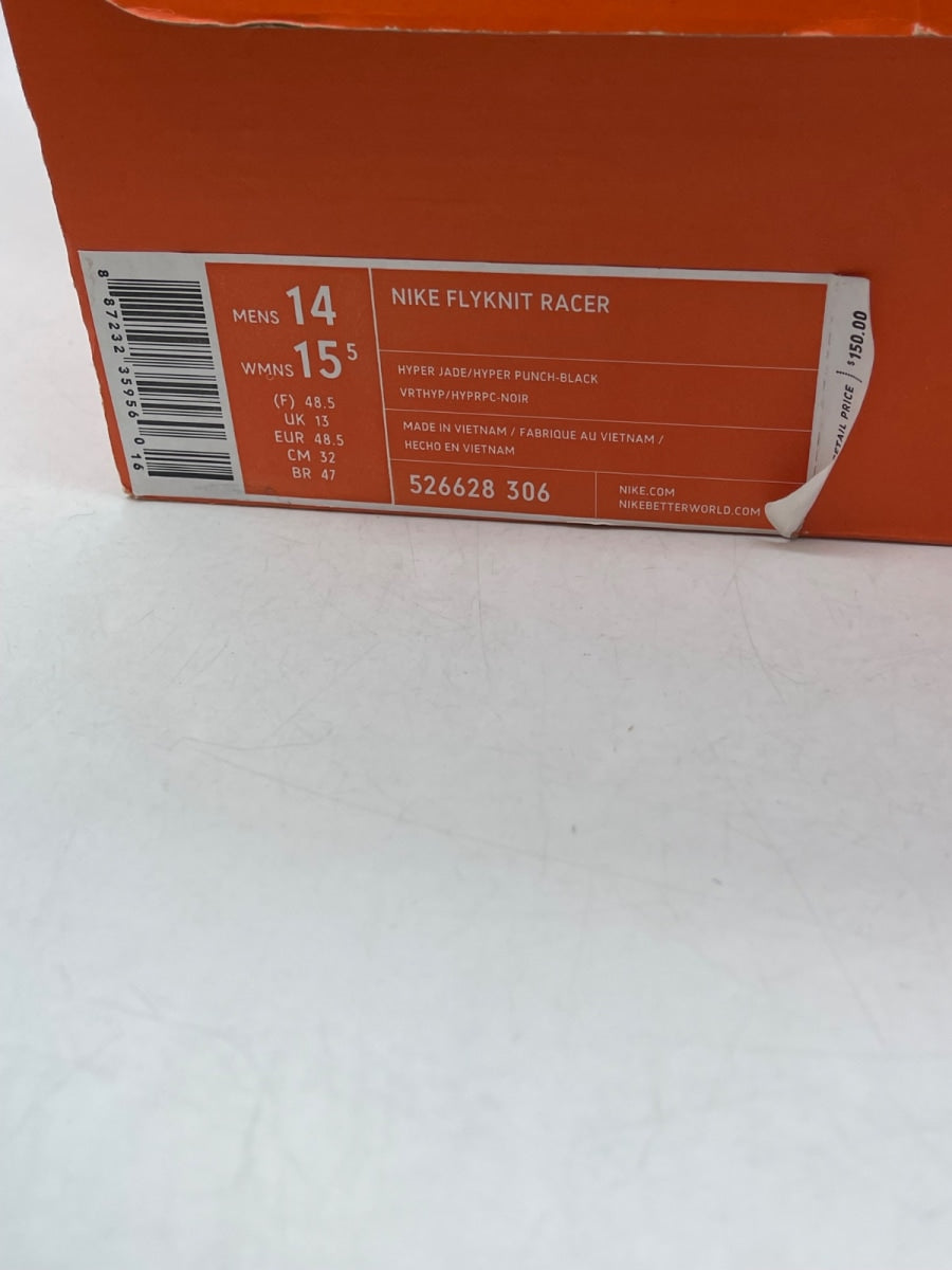 Nike Flyknit Racer Hyper Jade 14 (Moderately Worn Pre-Owned) - Image 9