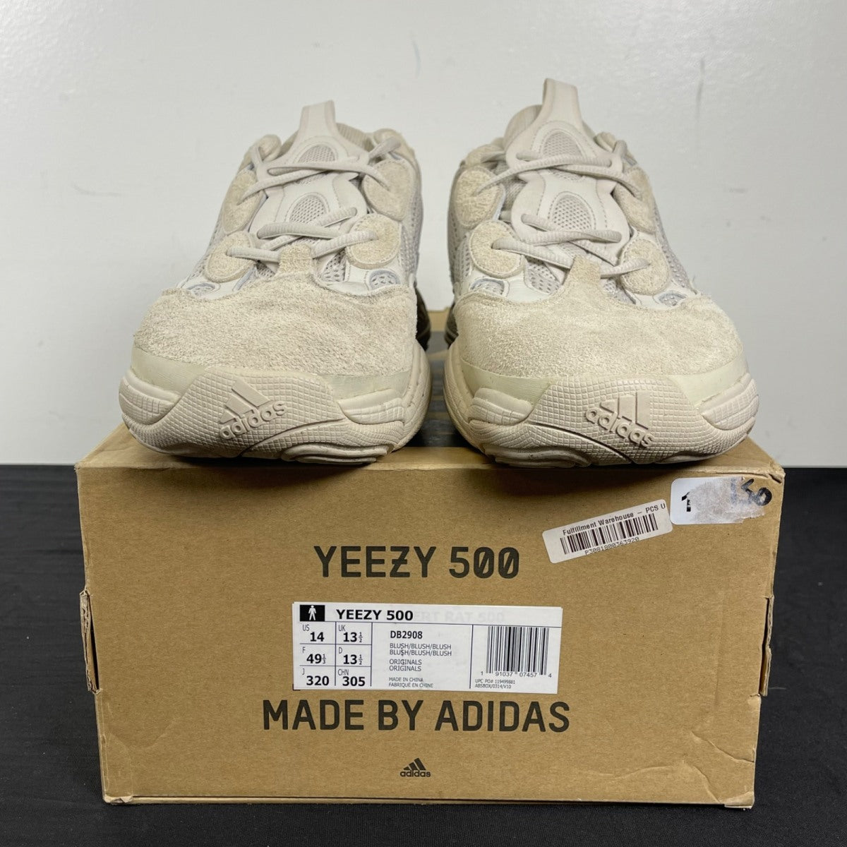 adidas Yeezy 500 Blush 14 (Moderately Worn Pre-Owned)adidasBlush/Blush/Blush - Image 2